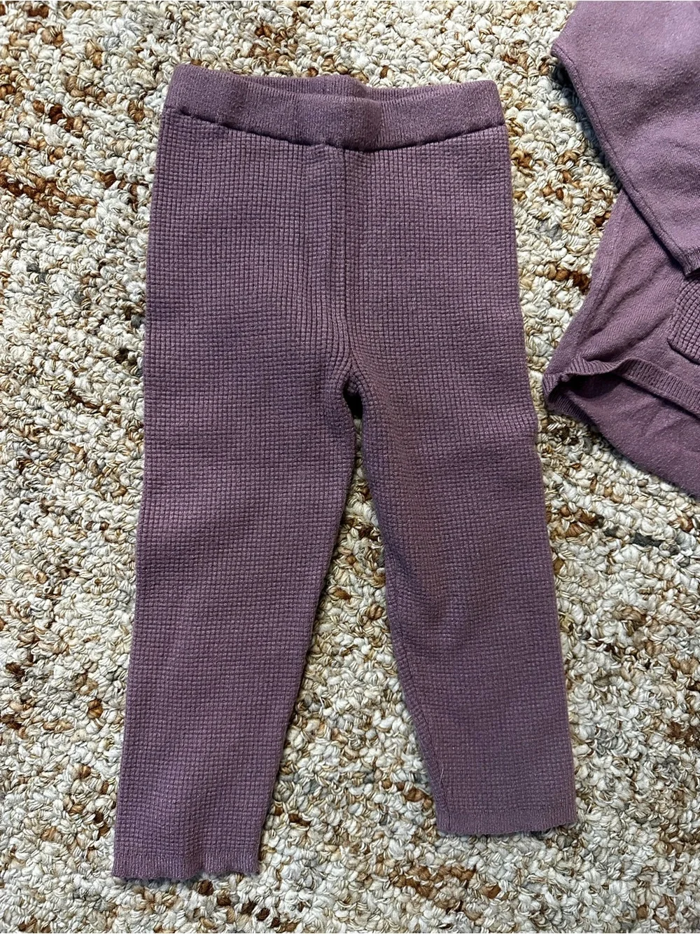 Children's Knit Hoodie & Leggings Set - Dusty Mauve